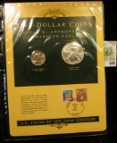 U.S. Coins of the 20th Century One-Dollar Coins Susan B. Anthony and American Eagle postmarked at Wa