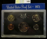 1971 S U.S. Proof Set, Original as issued. A nice attractive set with Nickel, Dime, Quarter, & Half