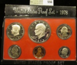 1978 S U.S. Proof Set, Original as issued. A nice attractive set with all coins exhibiting Cameo Fro