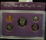 1992 S U.S. Proof Set, Original as issued. A nice attractive set with all coins exhibiting Cameo Fro