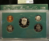 1996 S U.S. Proof Set, Original as issued. A nice attractive set with all coins exhibiting Cameo Fro