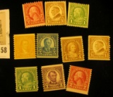 (10) Rotary Coil Stamps 1923-29 #597/606. 