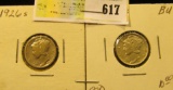 1926 S & 35 P Mercury Dimes, The 1926 S is a Key date, and the 1935 is a very nice grade.
