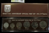 1974 Israel Official Mint Set in original holder of issue. (6 pcs.).