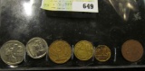 Six-piece South Africa Type Set of Coins. 5c to 2 Rand.