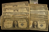 Series 1935, 35A, B, C, D, E, F, G, H, 1957, 57A, & B U.S. One Dollar Silver Certificates. (12 pcs.)
