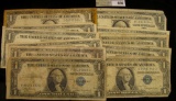 Series 1935A, B, C, D, E, F, G, H, 1957, 57A & B U.S. One Dollar Silver Certificates. (11 pcs.)