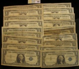 Series 1935A, D, E, (4) 1957, (4) 57A & (9) B U.S. One Dollar Silver Certificates. (20 pcs.)