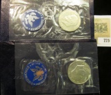 (2) 1971 S Gem BU Silver Eisenhower Dollars in original Blue Packs of issue.