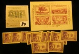 (11) Scott # 754 Imperf Mother's Day Three Cent Stamps, all Mint; & Scott #778 TIPEX Souvenir Sheet.