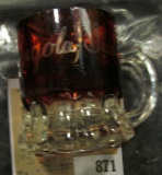 Ruby Red Flash Glass Souvenir Mug 