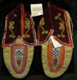 Indian Beaded Moccasins. 19th Century. (Doc valued at $525 in his collection)