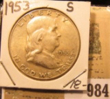 1953 S Franklin Half Dollar, high grade.