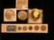 1164 _ Bookmark with stamp and five coins 