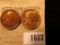1657 _ Pair of 1929 D Lincoln Cents, one Brown AU and the other Bright Red BU.