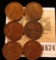 1674 _ (2) 1917 P Brown Unc, (2) 17 D VF, & (2) 18 D VF Lincoln Cents.
