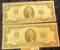 1855 _ Pair of Series 1976 Two Dollar Federal Reserve Notes, CU and with Sequential Numbers.