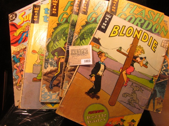1023 _ (6) Early "King Comics" & a "DC" Comic. Includes Supergirl, Beetle Bailey, Flash Gordon, The