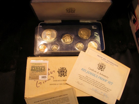 1025 _ 1971 Jamaica Proof Set in original case, which is a little rough, but the coins are excellent