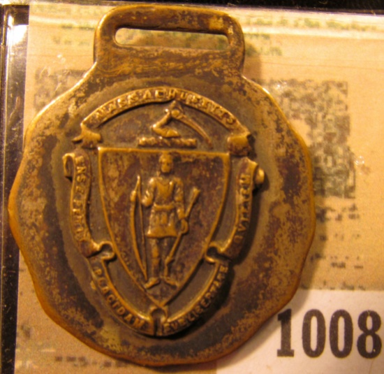 1008 _ Massachusetts Seal Watch Fob.