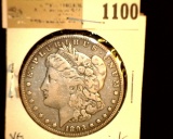 1100 _ 1893 P Morgan Silver Dollar, VG, reverse nick.
