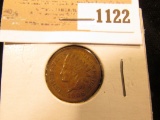 1122 _ 1906  Indian Head Cent, Brown AU.