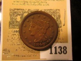 1138 _ 1846 U.S. Large Cent, Small Date variety, a nice high grade piece.