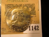 1142 _ 1963 D Franklin Half Dollar, Gem BU.