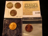 1144 _ 1919 P, D, S VF-EF; 1937 P BU, & 1979 S Proof Rare Type Two Variety Lincoln Cents.