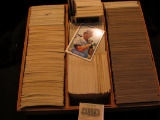 1162 _ Three Rox Wooden case with mixed brand 1982 & etc Baseball Cards. I didn't take time to sort.