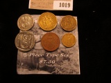 1019 _ Six-Piece Type Set of South Africa Coins.