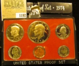 1192 _ 1974 S U.S. Proof Set, Original as issued. A nice attractive set with all coins exhibiting Ca