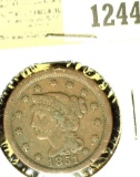 1244 _ 1851 U.S. Large Cent, Fine.