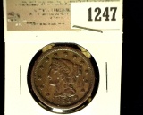 1247 _ 1853 U.S. Large Cent, Fine.