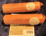 1269 _ 1935 D & 53 S Solid Date Rolls of Lincoln Cents. Circulated. (2 rolls).