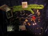 1027 _ Large Group of Costume Jewelry including some Boy Scout and or Cub Scout Pins and etc.