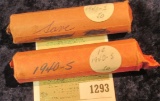 1293 _ 1940 S & 41 S Solid Date Rolls of Lincoln Cents. Circulated. (2 rolls).