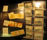 1352 _ Some various labels which Doc had stored in a stamp page, includes German Society, Welcome Fl