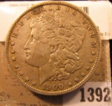 1392 _ 1900 New Orleans Mint Morgan Silver Dollar in an Apmex holder.