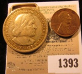 1393 _ Weird Magician's Coin Cent obverse and Roosevelt Dime reverse; & 1893 World's Columbian Expos