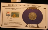 1004 _ 1934 Denver Mint U.S. Peace Silver Dollar in a special protected cover with post marked comme