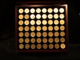 1400 _ Set of (48) Statehood Gold Highlighed in Wooden Display Box.