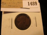 1489 _ 1912 S Lincoln Cent, VG.