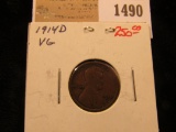 1490 _ 1914 D Lincoln Cent, VG.