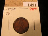 1491 _ 1914 S Lincoln Cent, VG.