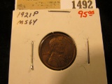 1492 _ 1921 P Lincoln Cent, MS 64. Great lamination toning.