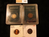 1497 _ 1903 Indian Cent & 1901 P Barber Dimne in Coin World Holders' 1939 P Lincoln Cent BU & 1978 S