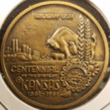 1506 _ 1861-1961 Kansas Centennial Medal, Bronze, high relief, BU.