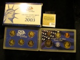 1515 _ 2003 S U.S. Proof Set, Original as issued. A nice attractive set with all coins exhibiting Ca