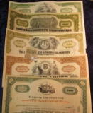 1580 _ (5) Different Stock Certificates: 